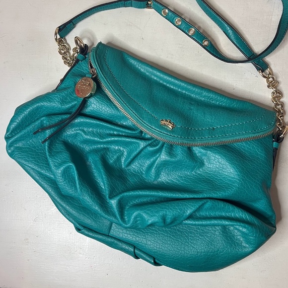 Juicy Couture Teal Turquoise Hobo Crossbody Purse Bag - Picture 4 of 9